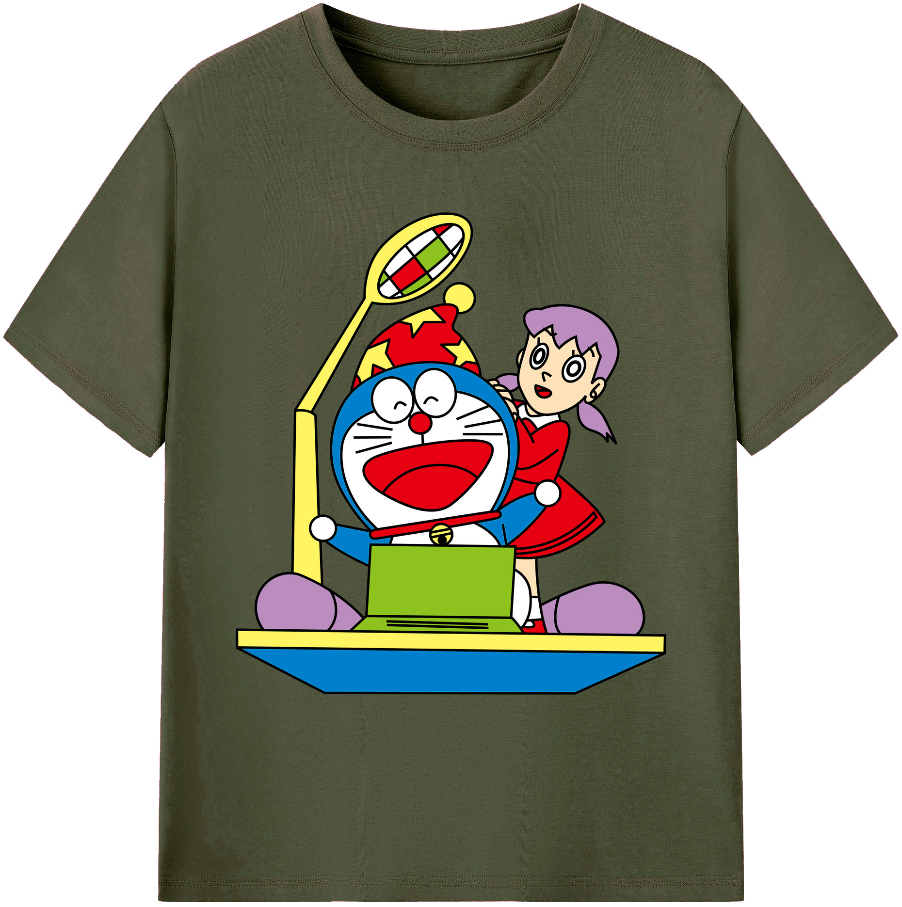 （画像用） ドラえもん みなもと しずか Doraemon Shizuka Minamoto 綿100％ メンズ半袖Tシャツ｜肌触りやわらか＆通気性